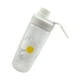 thumbnail image 5 of Ounissouiy Botella de agua de 600 ml, vaso de agua esmerilado con flores, botella de plástico portátil con pajita, 1 flor una flor 2piezas, 5 of 6