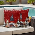thumbnail image 4 of Red Christmas Outdoor Waterproof Pillow Covers, Xmas Gnomes Cat Pine Tree Winter Snowflake Decorative Square Throw Pillowcase Sofa Cushion Sham for Patio/Couch/Chair, 20"x20" 2 Pack, 4 of 8
