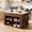 Walnut, variant on 59" Kitchen Islands with Storage and Seating Design, Modern Island Table with 2 Drawer and Open Adjustable Shelves, Marble Veining Design, Walnut