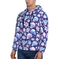 thumbnail image 3 of Fotbe Men's Hoodie with flower Skull starry sky Pattern - Kangaroo Pocket Pullover Hooded Sweatshirt, Perfect for Daily Wear, Travel, and Home-X-Large, 3 of 7