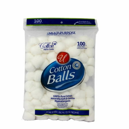 White Cotton Balls Jumbo: 100CT