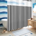 thumbnail image 5 of No Hook Shower Curtain, Black White Stripe Shower Curtains for Bathroom with See Through Top Window, Modern Minimalist Geometric Striped Waterproof & Washable Bath Curtain 66"x72", 5 of 9