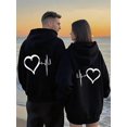 thumbnail image 6 of Matching Couple Hoodies, Heartbeat Love Graphic Black Pullover, Valentine's Day & Anniversary Gifts For Him And Her, 6 of 6
