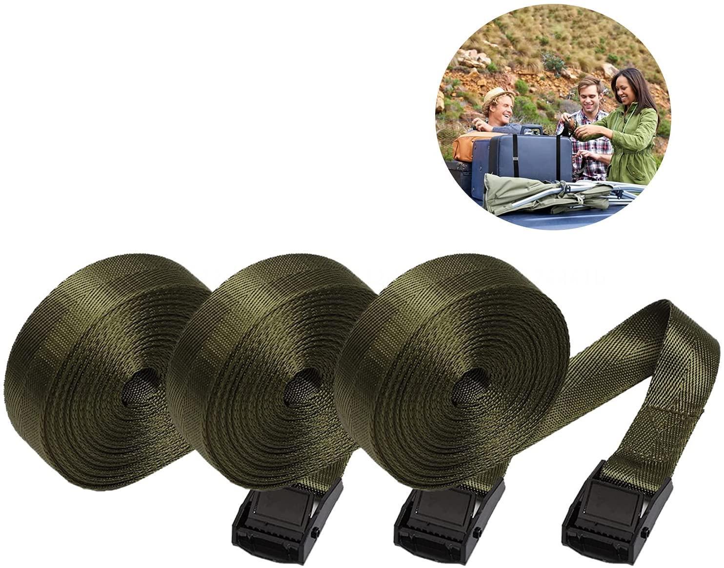 3pcs Tie Down Strap, 2.5CMx3M Fixing Kit with Tightening Strap Tightening Buckle, for Motorcycle, Car, Bike Carrier, Pulling Power 250KG