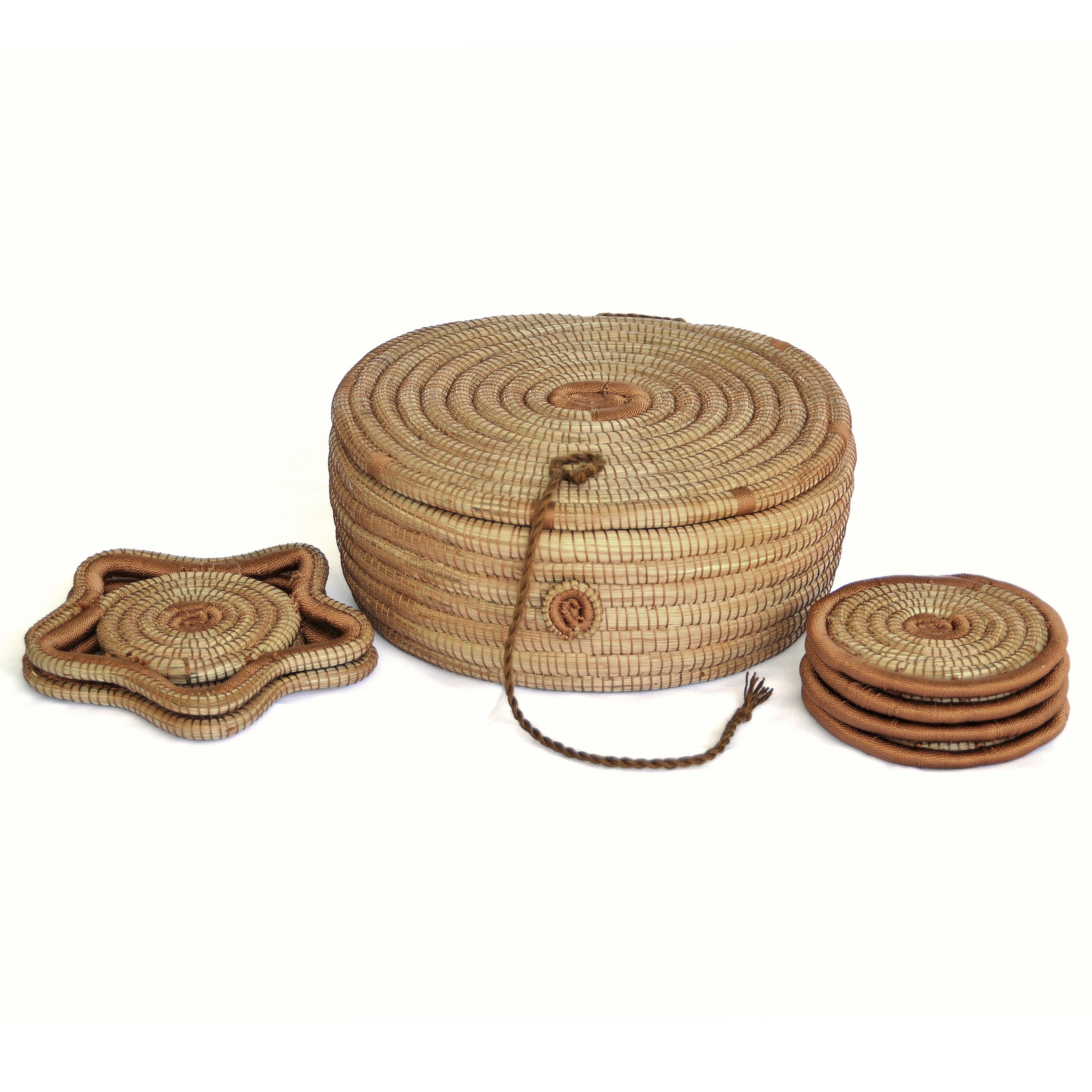 Tortilla Basket with Lid, Plate & Glass Coasters
