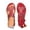 Red, variant on Women's Rhinestone Flat Sandals T-Strap Buckle Bohemian Comfort Sandals with Non Slip on Ankle Elastic Strap Summer Beach Flats Shoes Black 9