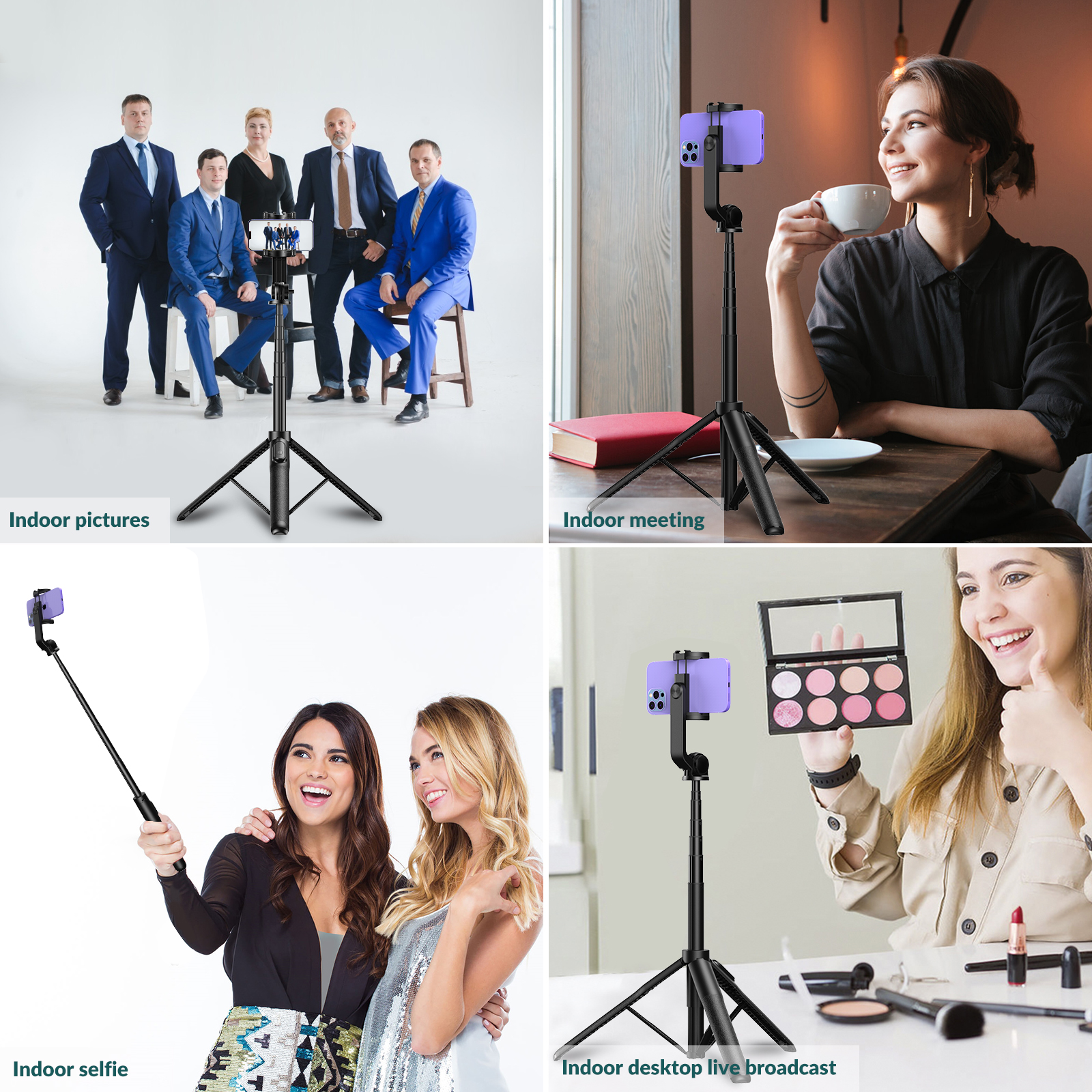 Apexel 1.5m Foldable Phone Tripod Extended Selfie Stick Portable iPhone Selfie Stick 360° Adjustable Stand For iPhone Android