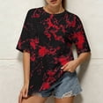 thumbnail image 5 of AKOEE Tie Dye T-Shirts Womens Oversized Fit Summer Crewneck Short Sleeve Tops Loose Casual Workout Tees (L, Wine), 5 of 8