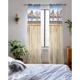 thumbnail image 3 of Western Horse Sheer Curtains 84 Inch Length 2 Panels Set for Living Room/Bedroom, Farmhouse Wooden Grain Vintage Cowboy Barn Door Kitchen Curtains Grommet Curtains Window Treatments 42"x84"x2, 3 of 7