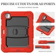 thumbnail image 7 of FJLBDE Case for iPad Pro 11 Inch (M4 2024/M5 2025), Rugged Shockproof Tablet Cases Cover with Kickstand Shoulder Strap, Red, 7 of 7