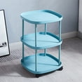 thumbnail image 2 of YOTQUSKI 3 Tier Table with Wheels, Accent Table, End Tables, Side Tables for Living Room, Plastic Waterproof Concise Rectangle End Table for Living Room, Bedroom, Patio, 2 of 5