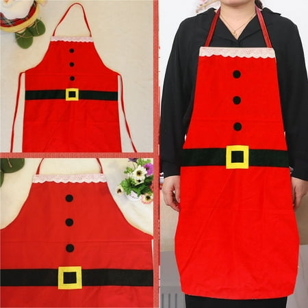 

Kokovifyves Merry Christmas Flannel Women Apron Kitchen Restaurant Cooking Bib Aprons