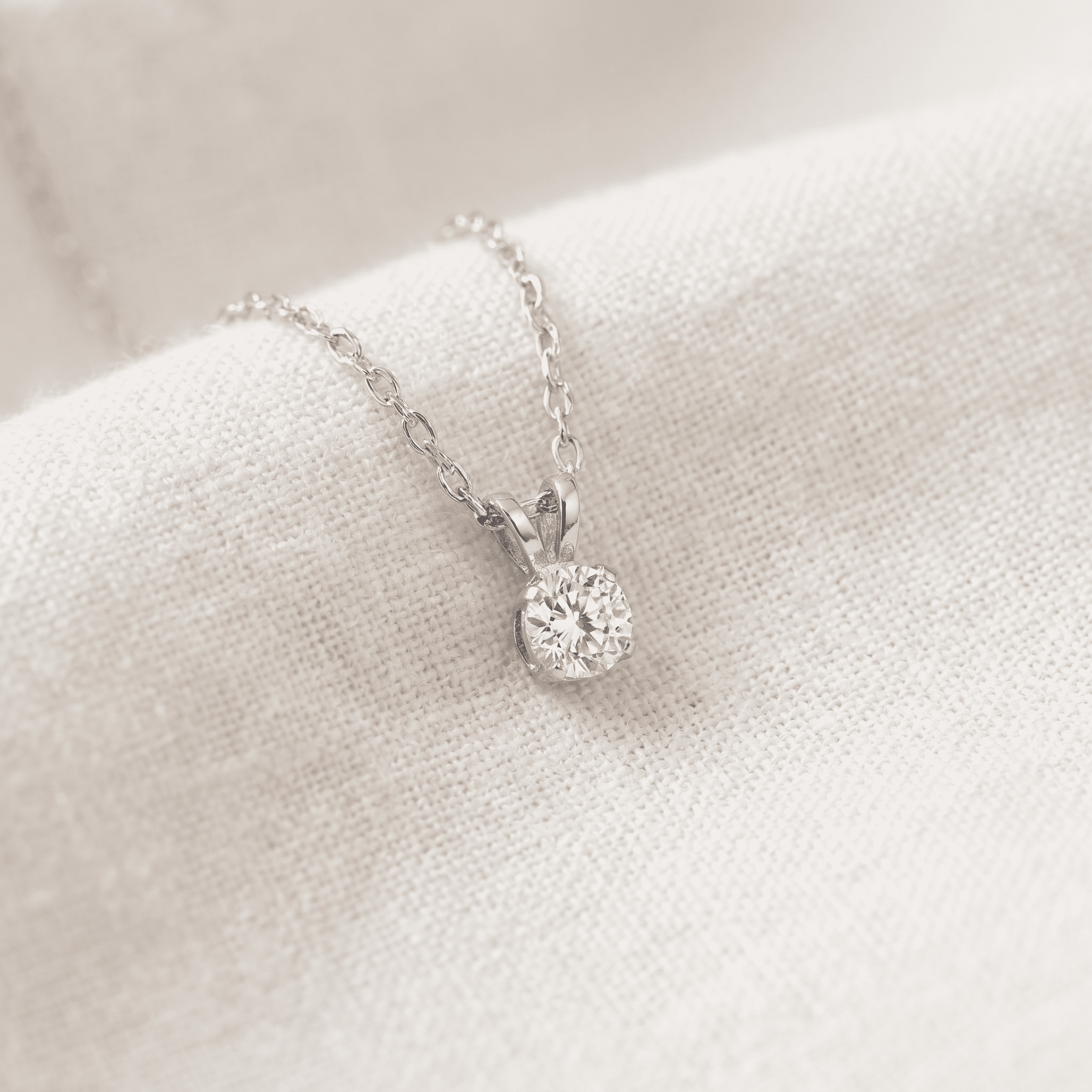 Pompeii 1/3 Ct Diamond Solitaire Pendant Necklace in 14k White Or Yellow Gold (J,I2-I3)