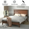 thumbnail image 5 of Gymax Walnut Queen Size Bed Frame Platform Slat High Headboard Bedroom Rubber Wood Leg, 5 of 6