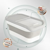 Qiweii Pet Food Storage Containers, Collapsible Dog Food Storage Container with Sliding Transparent Lid, Airtight Bucket for Dogs/Cats 12-15 Kg Airtight With Hinged Lid Wheels