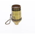 thumbnail image 6 of B&P Lamp® Heavy Turned Brass Socket With Antique Brass Finish, On/Off Pull Chain Function, Uno Thread Shell, 6 of 11