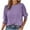 Purple, variant on Blouses for women Casual Color Round Neck Short Sleeve Tops Blouses Blouses for Women Fashion