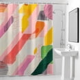thumbnail image 4 of Ombre Pink Red Geometric Fabric Shower Curtain Abstract Style Washable Shower Curtains for Bathroom, Waterproof Bath Curtain with Hooks Home Decor 36x72in, 4 of 8