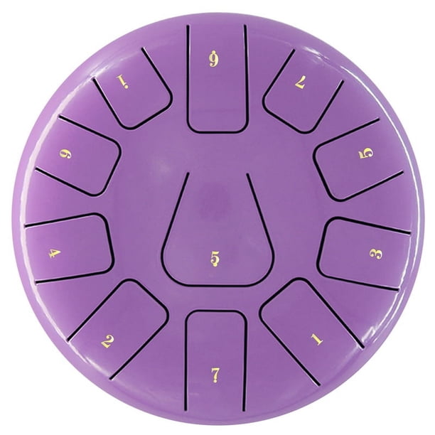 Tambor de Lengua de Acero de 8 Pulgadas, Pandereta de 11 Notas con y Selecciones de Dedos para Meditaciones Instrumento de Pandereta A