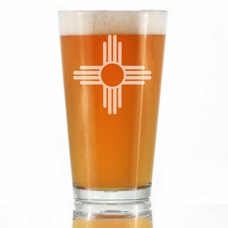 Bevvee Pint Glass 16 oz Flag Of New Mexico New Mexico Enthusiast Gifts Beer Glasses