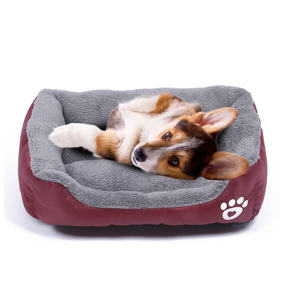 PinkSheep Dog Bed Washable Pet Cat Beds for Small Puppy Medium Dogs Cats, Wine Red