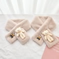 thumbnail image 6 of Bobasndm Cross Scarf Plush Cartoon Bear Doll Animal Label Soft Fuzzy Cold Resistant Autumn Winter Women Neck Warmer Collar Scarf for Outdoor, 6 of 9