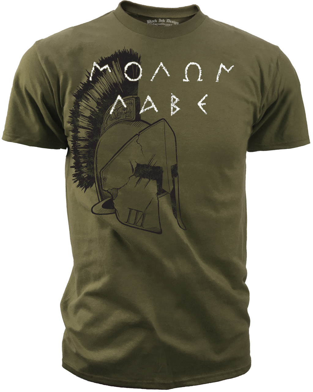 Black Ink Men's Spartan Molon Labe T-Shirt Olive - Walmart.com