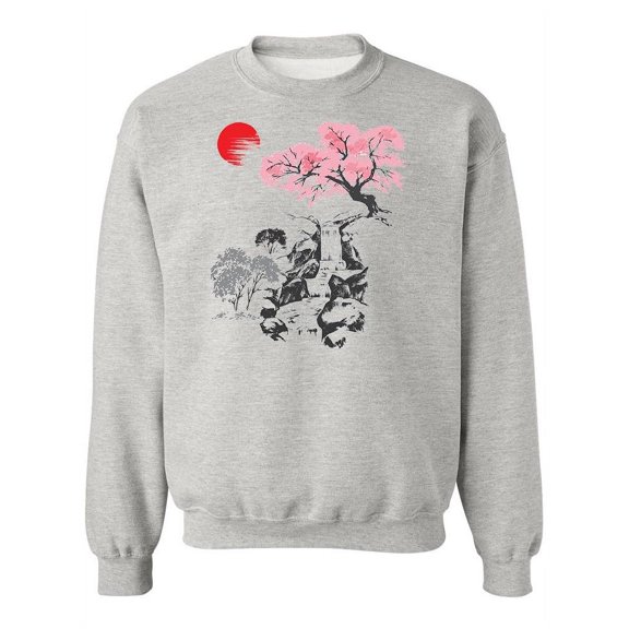 Cherry Tree Growing On Rock Sweatshirt Women -Image by Shutterstock, Female Large