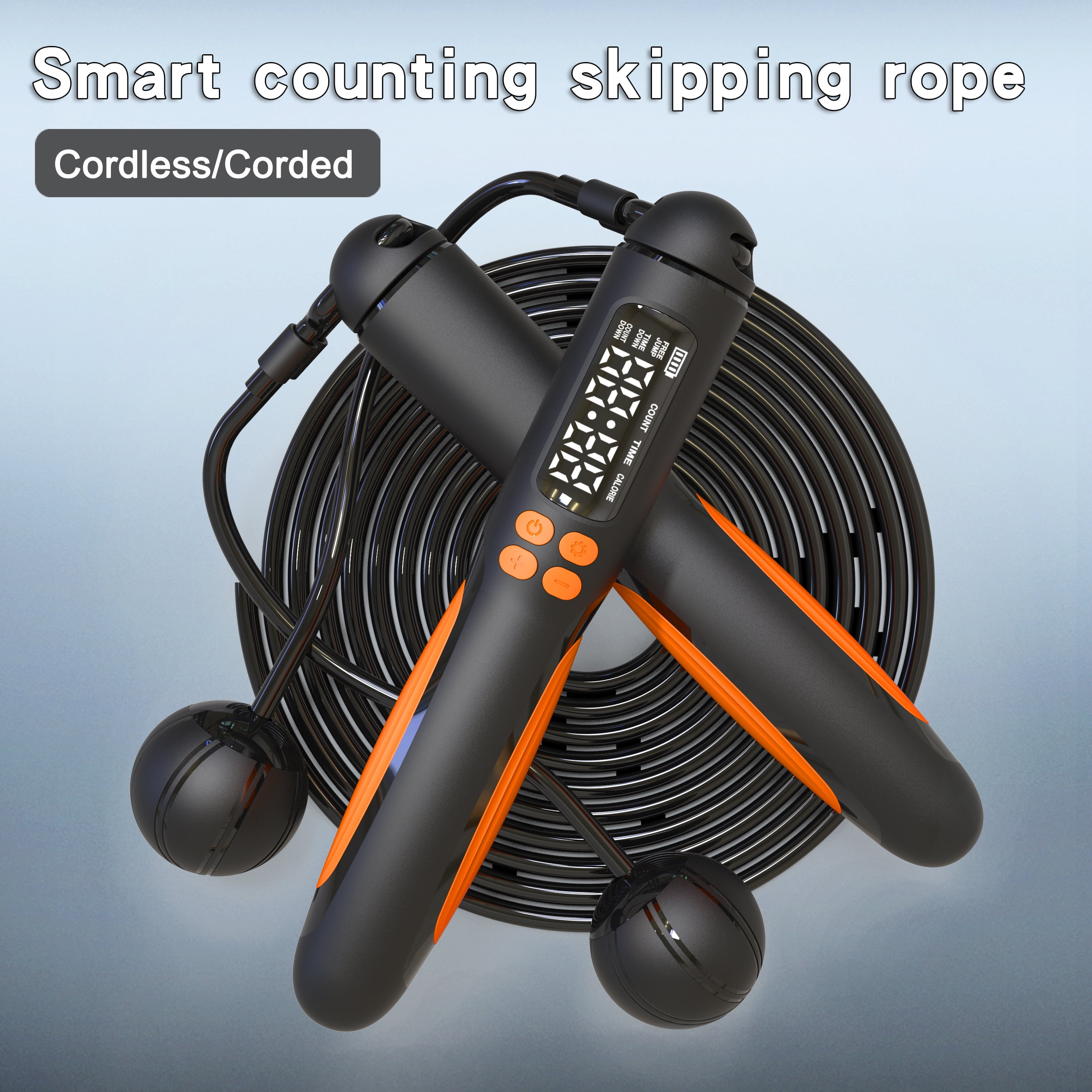 PWO Jump rope with counter, wired wireless weighted cordless jump rope for kids, women and men, adjustable digital smart jump rope for fitness workouts, boxing, speed training, home gym
