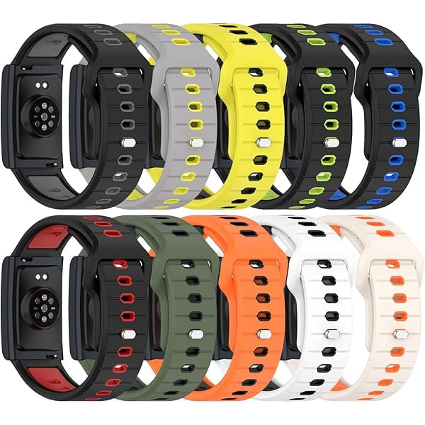 wonima11 10Pack Bands Compatible with Amazfit Helio Strap Fitness Tracker Soft Silicone Straps Replacement Wristband