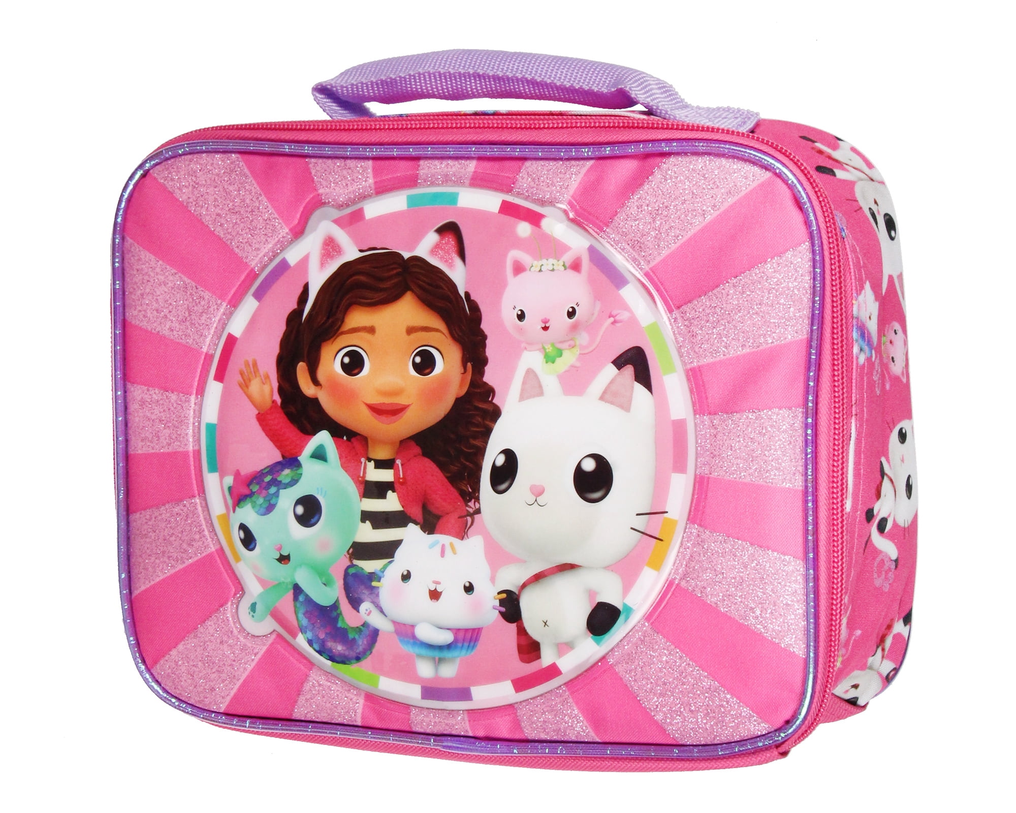 Gabby's Dollhouse Kids Lunch Box Pandy Paws and Kitty Friends Insulated Lunch Bag 10"