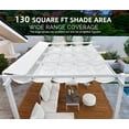 thumbnail image 6 of PURPLE LEAF 10' x 13' Outdoor Retractable Pergola with Double Sun Shade Canopy and White Heavy-Duty Aluminum Frame Patio Modern Adjustable Canopy Pergola for Garden Deck and Backyard, White, 6 of 14