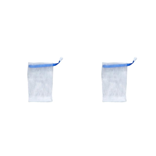 Wosthever Bolsas de jabón Limpiador facial Baño corporal Nylon Piel de la cara Red de burbujas corporal Espuma hecha a mano Bolsa con Azul oscuro 2piezas
