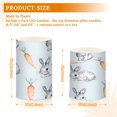 thumbnail image 3 of Flickering Flameless LED Candles set of 2 Battery Operated 18-Key Remotes Timer Halloween Fall Decor Hand Drawn Rabbit and Carrot D3''xH4''5'', 3 of 7