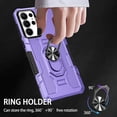 thumbnail image 3 of for Samsung Galaxy S23 Ultra Case with Metal Ring Kickstand for Women & Men, Heavy-Duty Protection Shockproof Bumper Cover Case for Samsung Galaxy S23 Ultra TY Purple, 3 of 18
