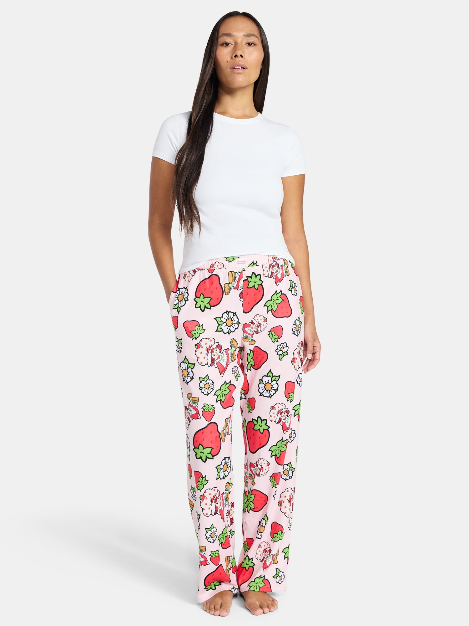 Strawberry Shortcake Women's and Women's Plus Sleep Pants with Pockets, 32" Inseam, Sizes XS-3X