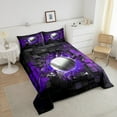 thumbnail image 4 of Erosebridal Baseball Bedding Toddler Comforter Set,Gradient Geometric Down Comforter,Purple and Black,Reversible, 4 of 7