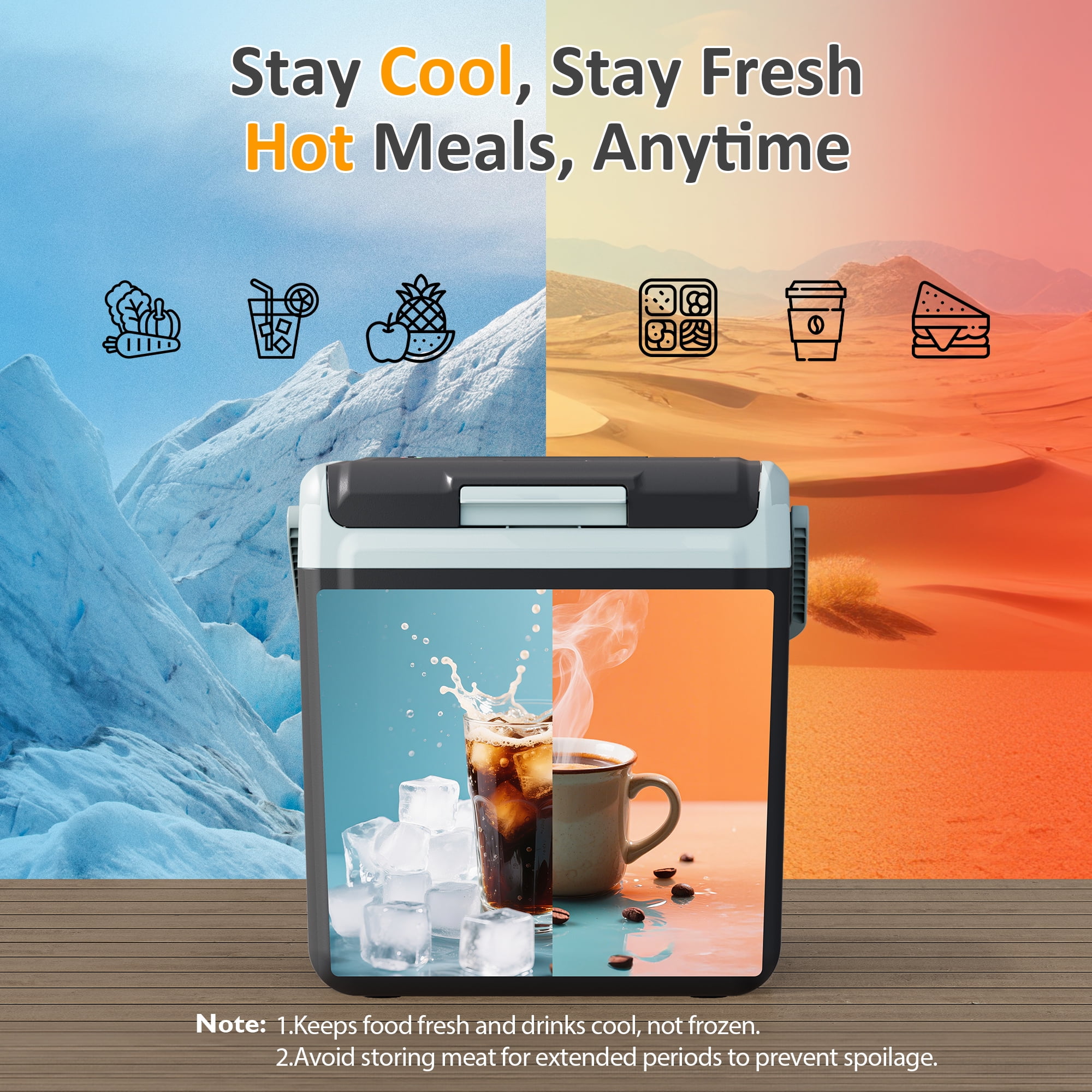 Heynemo 25QT Thermoelectric Mini Fridge – Dual Cooling & Heating Portable Cooler for Travel, Camping, Car, and Home Use, Black