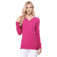 thumbnail image 4 of YEMAK Women's Knit Sweater Pullover – Long Sleeve V-Neck Basic Classic Casual Knitted Soft Lightweight T-Shirt Top, 4 of 6