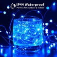 thumbnail image 3 of Morttic 2 Pack 100 LED Fairy Lights Battery Operated, 33Ft Fairy String Lights with Remote, 8 Modes Copper Wire Twinkle Lights for Home Bedroom Patio Indoor Outdoor Decor (Blue), 3 of 13