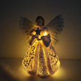 thumbnail image 1 of White Christmas Angel Tree Topper With Led Lights1pcs-white, 1 of 3
