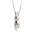 thumbnail image 1 of Collar S.Leaf de plata de ley con forma de gato para mujer con extensor, 1 of 9