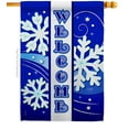 thumbnail image 2 of Breeze Decor 14074 Winter Welcome Winter 2-Sided Vertical Impression House Flag - 28 x 40 in., 2 of 2