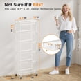 thumbnail image 2 of 6 Tier Slim Storage Cart with Wheels, 10" D Rolling Storage Cart for Small Space, Metal Narrow Spice Cabinet Mobile Shelving Unit Organizer with Handle for Kitchen, Laundry - White, 2 of 15