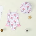 thumbnail image 4 of Girls Rash Guard Swimsuit One Piece Baby Girl Swimsuit One-Piece Bathing Suit with Sunhat Infant Toddler Summer Beach Pool Outfit for 3M-3T Girls, 4 of 4
