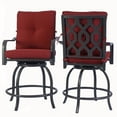 thumbnail image 5 of Kozyard Isabella High Swivel Bar Stools/Chair Set for Home Patio, Back Yard, Cafes, Bistro, Restaurants and Chic Bars (Burgundy), 5 of 7