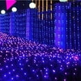 thumbnail image 3 of Zhangyh Solar Net String Lights, 96LED 1.5X1.5m Net Mesh Fairy Lights,with Remote 8 Modes Net Mesh Solar Powered Icicle Christmas Lights for Outdoor Indoor Garden Decorations, 3 of 9