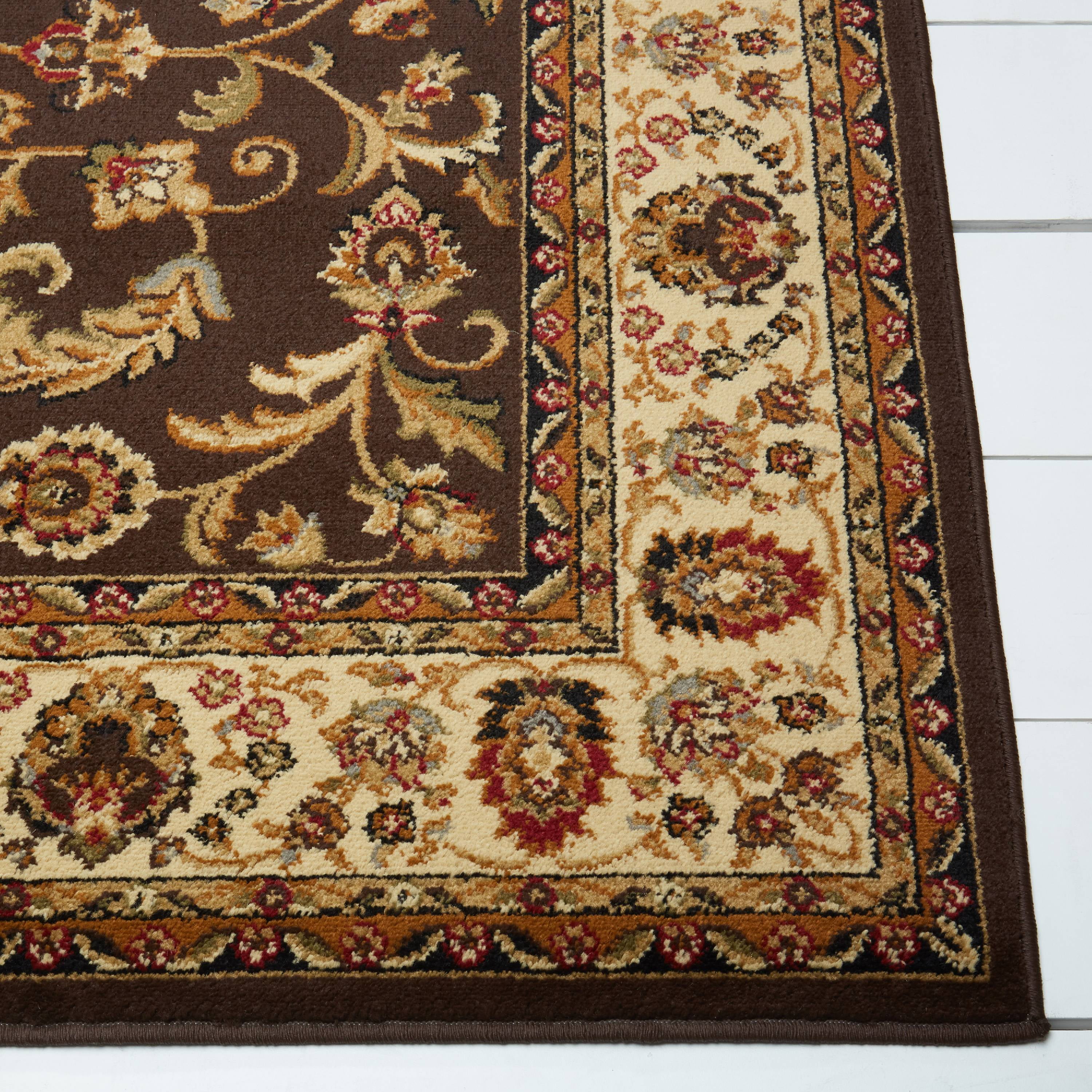 Home Dynamix Royalty Elati Traditional Ornate Damask Indoor Area Rug, Brown/Ivory, 5'2"x7'2"