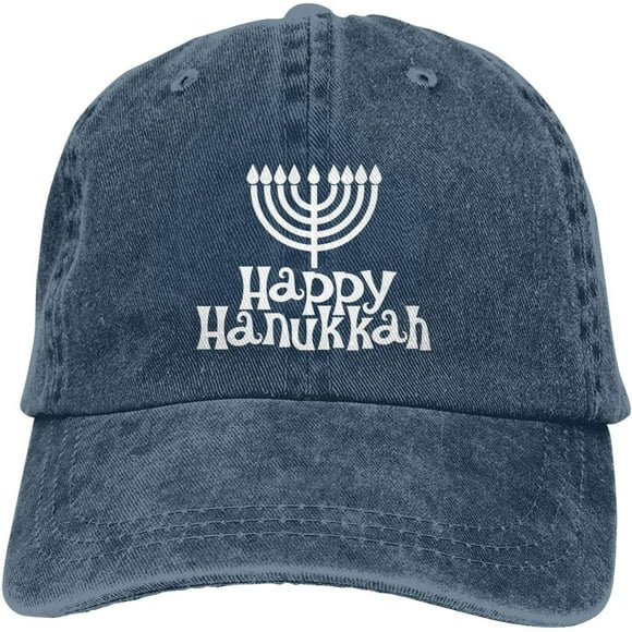 Hanukkah Jewish Funny Hat Adjustable Denim Baseball Cap Black Dad Hat Men Women