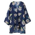 thumbnail image 5 of Rovga Womens Cover Ups For Swimwear Long Sleeve Long Flowy Kimono Cardigans Boho Chiffon Floral Beach Cover Up Tops Xl Navy, 5 of 8